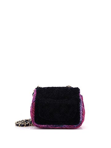 Chanel Square Classic Single Flap Bag Quilted Shearling and Tweed Mini (view 2)