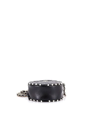 Chanel Round Clutch with Chain Quilted Calfskin with Pearl Detail (view 2)