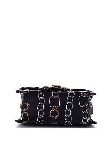 Salvatore Ferragamo Gancini Turnlock Flap Bag Quilted Printed Silk Medium (view 2)