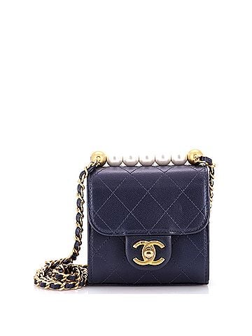 Chanel Chic Pearls Flap Clutch with Chain Quilted Goatskin Mini (view 1)
