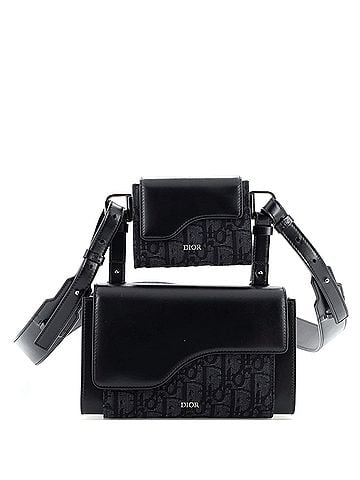 Christian Dior Elite Shoulder Pouch Oblique Canvas and Calfskin (view 1)