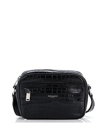 Saint Laurent Camp Camera Bag Crocodile Embossed Leather Mini (view 1)
