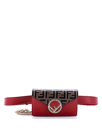 Fendi F is Fendi Convertible Belt Bag Leather with Zucca Embossed Detail (view 1)