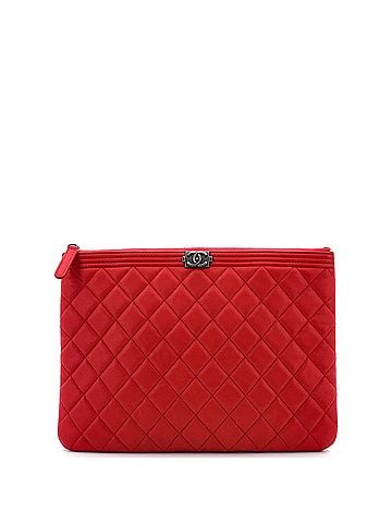 Chanel Boy O Case Clutch Quilted Lambskin Medium (view 1)