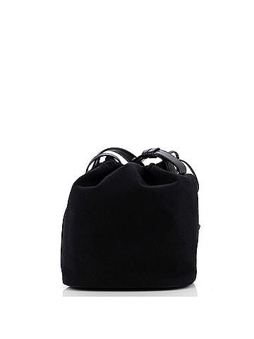 Saint Laurent Rive Gauche Drawstring Bucket Bag Embroidered Wool (view 2)