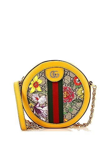 Gucci Ophidia Round Shoulder Bag Flora GG Coated Canvas Mini (view 1)