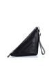 Prada 100% Leather Black Triangle Logo Wristlet Pouch Embossed Leather One size - photo 3