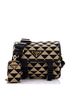 Prada 100% Canvas Plain Tan Black Symbole Flap Zip Messenger Jacquard Small One size - photo 1