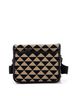 Prada 100% Canvas Plain Tan Black Symbole Flap Zip Messenger Jacquard Small One size - photo 4