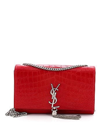 Saint Laurent Classic Monogram Tassel Crossbody Bag Crocodile Embossed Leather Medium (view 1)