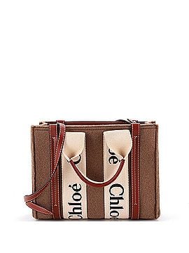 Chloé Woody Tote Recycled Felt with Leather and Canvas Small (view 1)