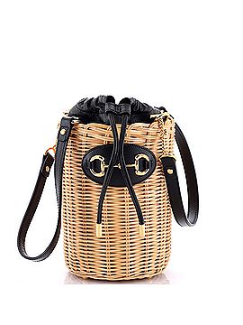 Gucci Horsebit 1955 Bucket Bag Wicker and Leather Small (view 1)