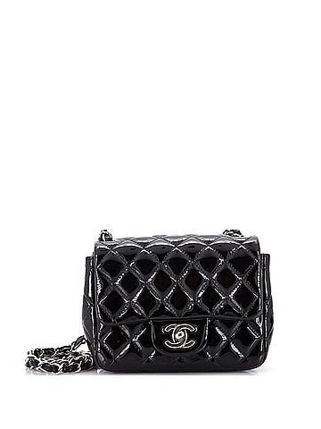 Chanel Square Classic Single Flap Bag Quilted Patent Mini (view 1)