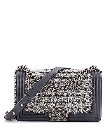Chanel Boy Flap Bag Braided Tweed Old Medium (view 1)