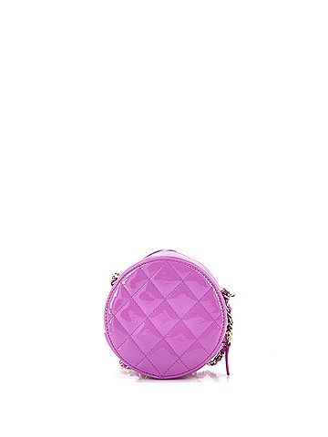 Chanel Round Clutch with Chain Quilted Patent Mini (view 2)