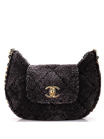 Chanel CC Flap Chain Around Hobo Quilted Shearling (view 1)