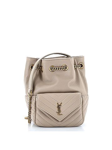 Saint Laurent Joe Bucket Bag Matelasse Chevron Leather Mini (view 1)