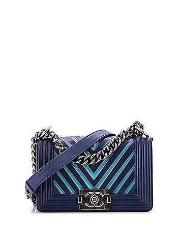 Chanel Boy Flap Bag Chevron Painted Calfskin Small (view 1)