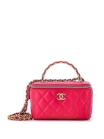 Chanel Caged Top Handle Vanity Case with Chain Quilted Lambskin Small (view 1)