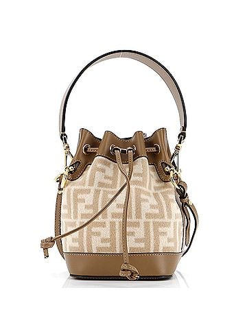 Fendi Mon Tresor Bucket Bag Zucca Wool with Leather Mini (view 1)