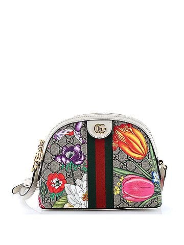Gucci Ophidia Dome Shoulder Bag Flora GG Coated Canvas Small (view 1)