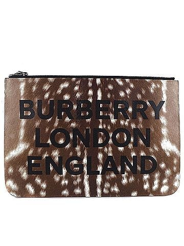 Burberry Brown Leather Clutch Bag (view 1)