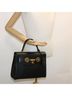 Versace 100% Leather Solid Black Black Leather Handbag One size - photo 5