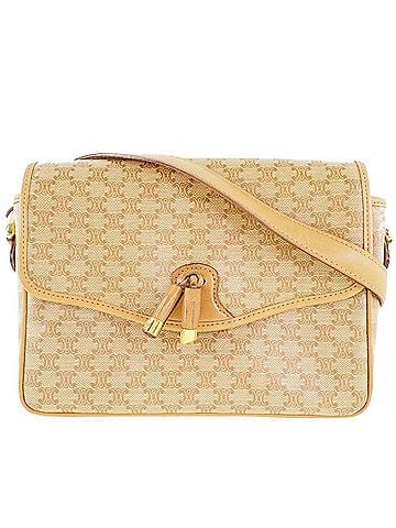 Céline Macadam Beige Canvas Shoulder Bag (view 1)