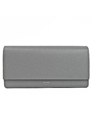 Céline Large Flap Wallet Grey Pony-Style Calfskin Wallet (view 1)