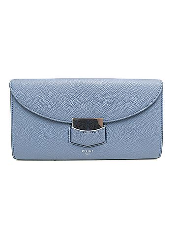 Céline Trotteur Blue Leather Wallet (view 1)