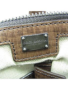 Dolce & Gabbana Basic Brown Canvas Handbag (view 2)