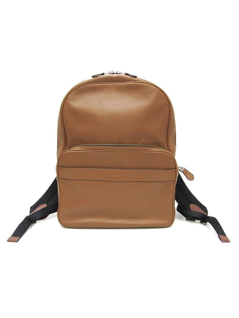 Coach 100% Leather Solid Brown Brown Leather Backpack Bag One size - photo 1
