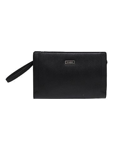 Burberry Black Leather Clutch Bag (view 1)