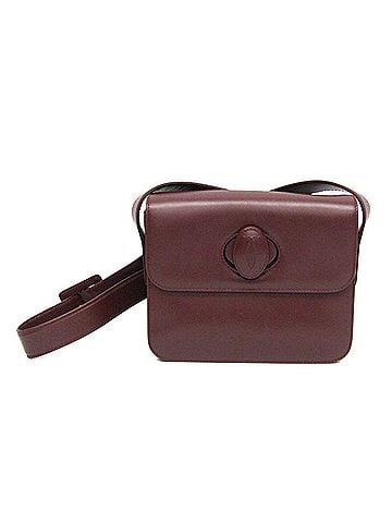 Cartier Must De  Burgundy Leather Shoulder Bag (view 1)