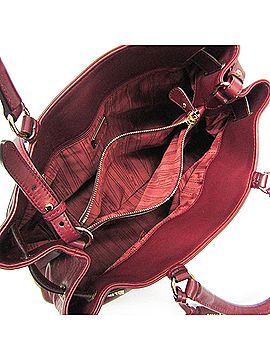 Salvatore Ferragamo Gancini Burgundy Leather Tote Bag (view 2)
