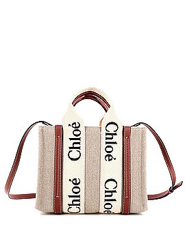 Chloé Woody Convertible Tote Canvas with Leather Small (view 1)