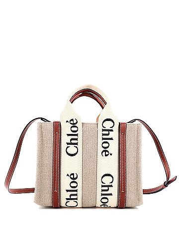 Chloé Woody Convertible Tote Canvas with Leather Small (view 1)