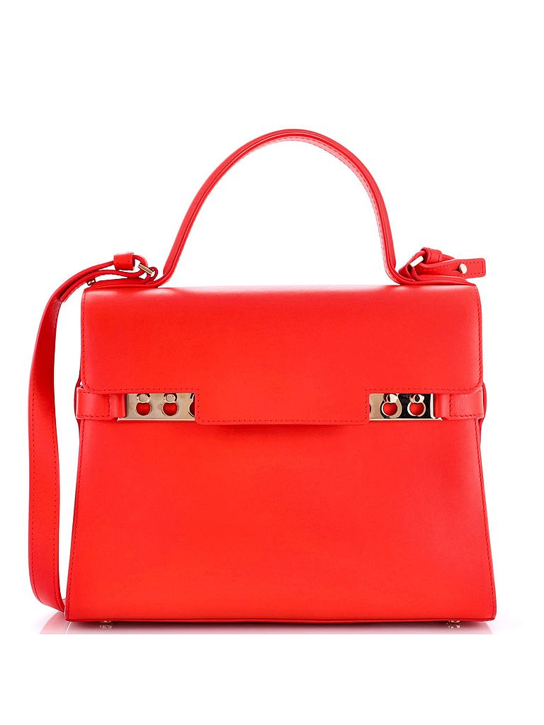 Delvaux 100% Leather Red Orange Tempete Top Handle Bag Leather MM One size - photo 1