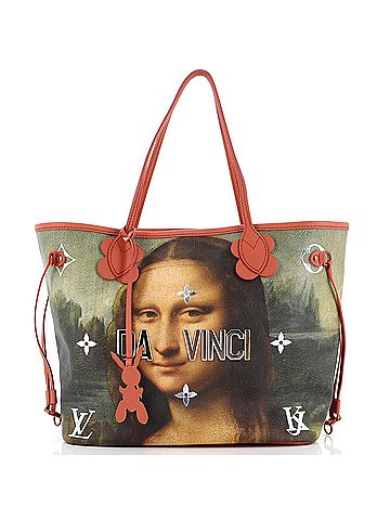 Louis Vuitton Neverfull NM Tote Limited Edition Jeff Koons Da Vinci Print Canvas MM (view 1)