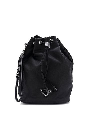 Prada Drawstring Wristlet Bucket Bag Tessuto Small (view 1)