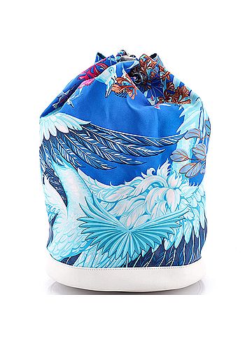 Hermès Soie Cool Handbag Printed Silk and Calfskin Medium (view 1)