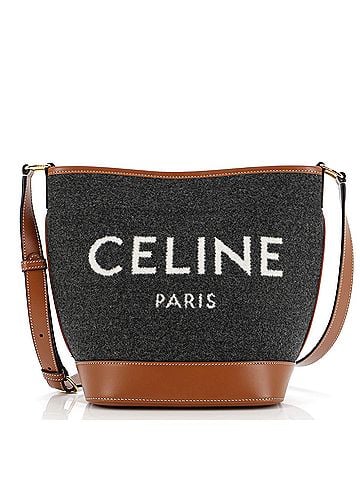 Céline Cuir Logo Bucket Bag Felt with Leather Small (view 1)