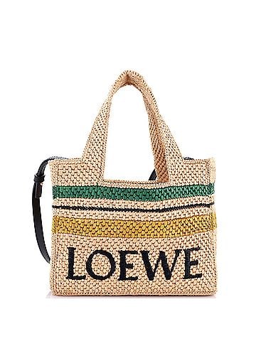 Loewe Paula's Ibiza Logo Convertible Tote Raffia Small (view 1)