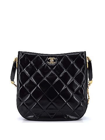 Chanel Tiny CC Link Hobo Quilted Shiny Calfskin and Suede Medium (view 1)