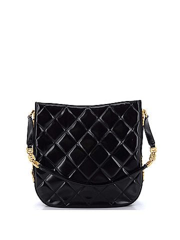 Chanel Tiny CC Link Hobo Quilted Shiny Calfskin and Suede Medium (view 2)