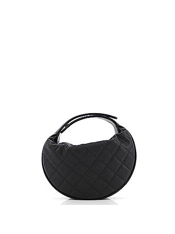 Chanel Double Chain Bow Hobo Pouch Quilted Caviar Mini (view 2)