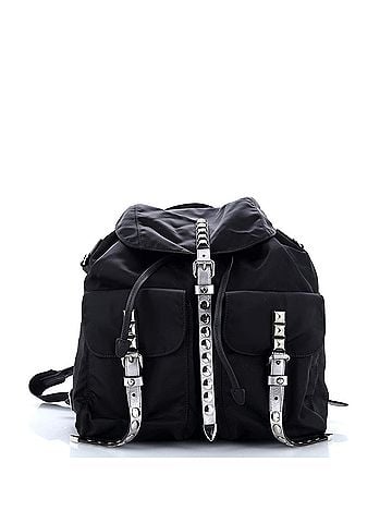 Prada New Vela Backpack Tessuto with Studded Leather (view 1)