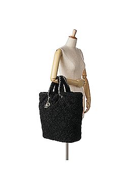 Chanel Large Quilted Knit Pluto Glitter Satchel (view 2)