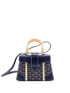 Goyard Structured Saigon Top Handle Bag Coated Canvas with Leather Mini (view 1)