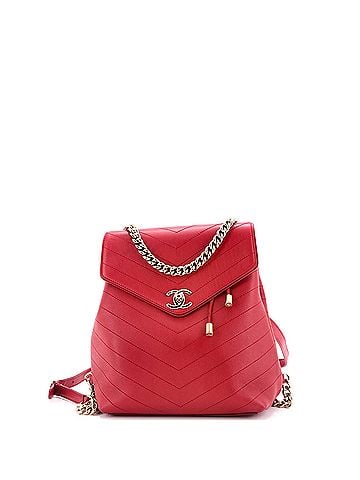 Chanel Coco Chevron Backpack Stitched Calfskin Small (view 1)